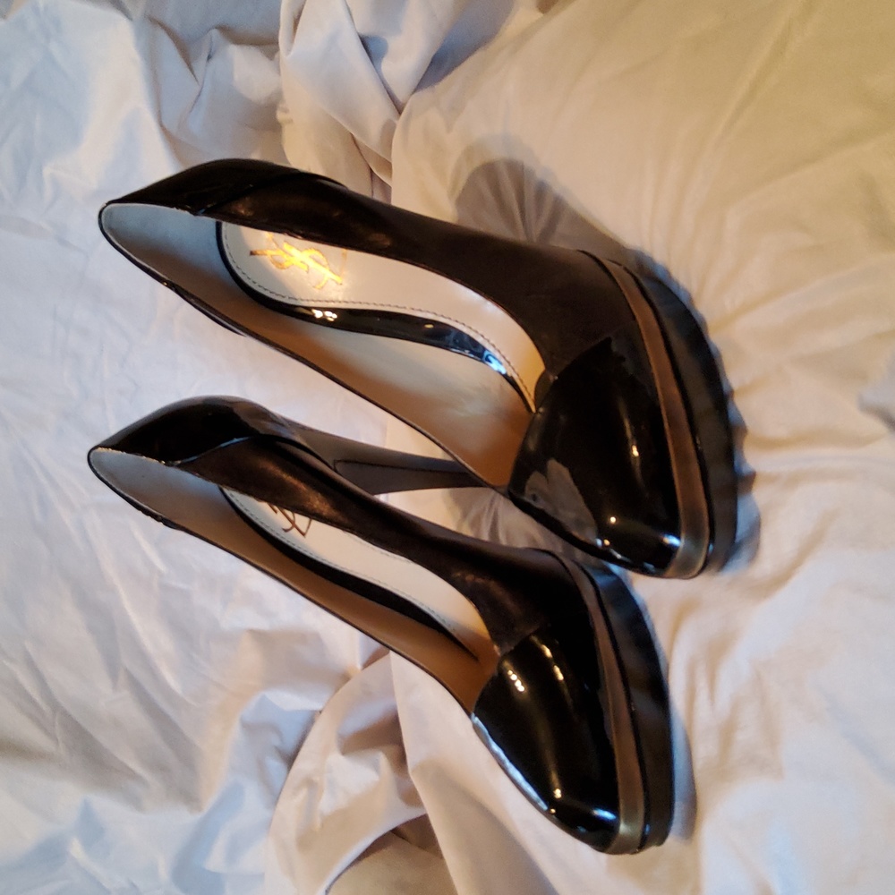 Expresso Brown with black patent leather heels